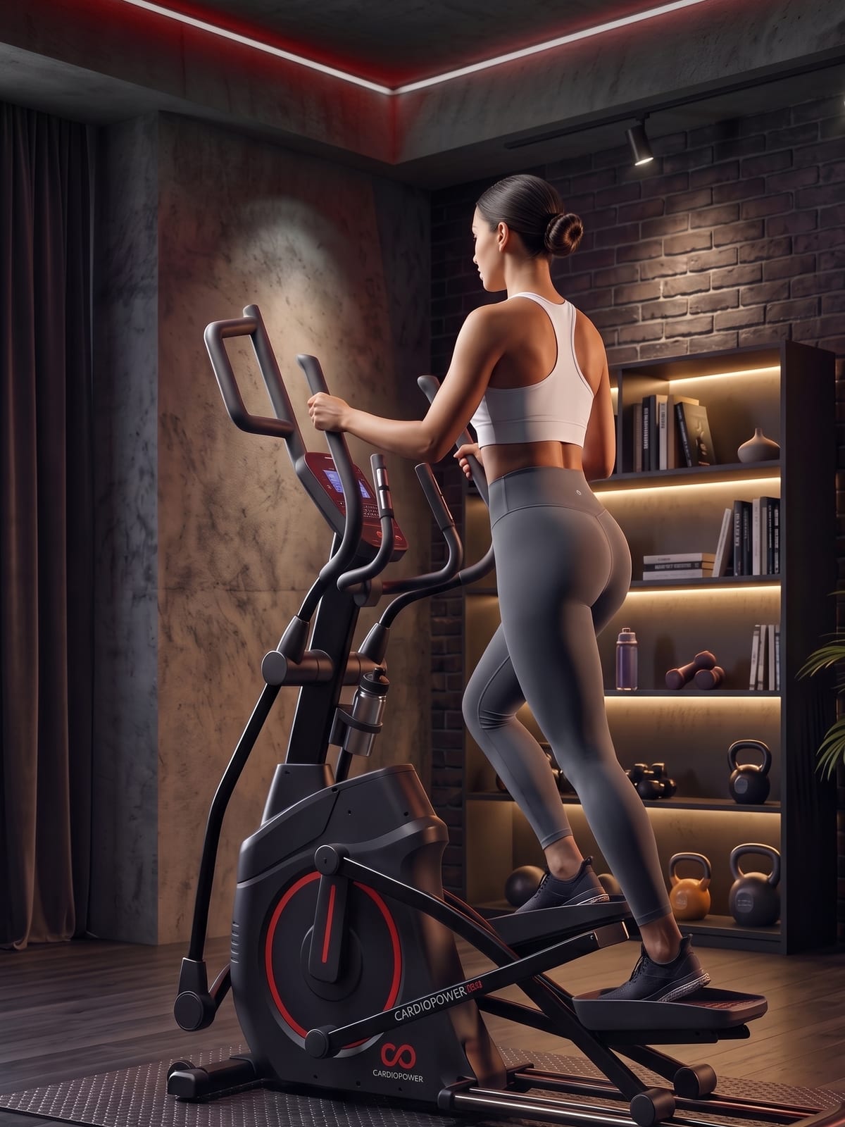 Тренировка на эллиптическом тренажёре CardioPower дома